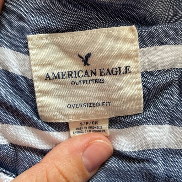 American Eagle oversized striped button-up - Picture 2 of 5